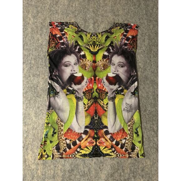 Betsey Johnson vintage 90s Queen of Apple Top Vintage All over print Rare - Picture 2 of 6
